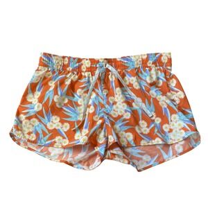 Patagonia Baggies Orange Floral Shorts Large Gorpcore Summer Hiking Granola Camp